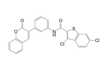 3,6-dichloro-N-[3-(2-oxo-2H-chromen-3-yl)phenyl]-1-benzothiophene-2-carboxamide