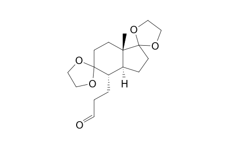 (+)-3-[(3aS)-(3a.alpha.,4.alpha.,7a.beta.)-1,1-(1,2-Ethylenedioxy)-5,5-(1,2-ethylenedioxy)-7a-methyloctahydro-1H-inden-4-yl]propanal