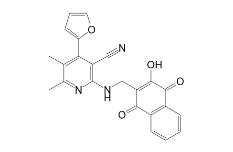 2-((1,4-dihydro-2-hydroxy1,4-dioxonaphthalene-3-yl)methylamino)-4-(furan-2yl)-5,6-dimethyl-3-carbonitrile