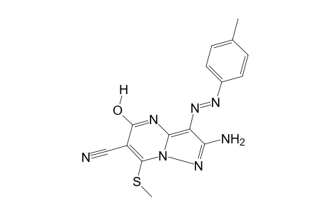 2-AMINO-5-HYDROXY-7-(METHYLTHIO)-3-(p-TOLYLAZO)PYRAZOLO[1,5-a]-PYRIMIDINE-6-CARBONITRILE