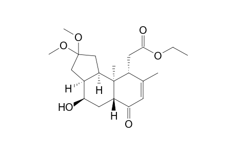 Ethyl (3a.alpha.,4.beta.,5a.beta.,9.alpha.,9a.alpha.,9b.alpha.)-1,2,3,3a,4,5,6,9,9a,9b-decahydro-2,2-dimethoxy-4-hydroxy-8,9a-dimethyl-6-oxo-1H-benz[e]inden-9-acetate