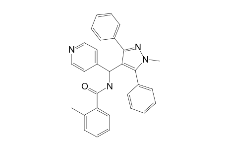 2-methyl-N-[[1-methyl-3,5-di(phenyl)pyrazol-4-yl]-pyridin-4-ylmethyl]benzamide