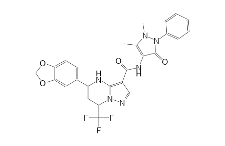 5-(1,3-benzodioxol-5-yl)-N-(1,5-dimethyl-3-oxo-2-phenyl-2,3-dihydro-1H-pyrazol-4-yl)-7-(trifluoromethyl)-4,5,6,7-tetrahydropyrazolo[1,5-a]pyrimidine-3-carboxamide