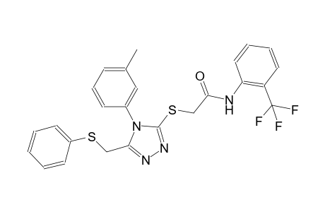 2-({4-(3-methylphenyl)-5-[(phenylsulfanyl)methyl]-4H-1,2,4-triazol-3-yl}sulfanyl)-N-[2-(trifluoromethyl)phenyl]acetamide
