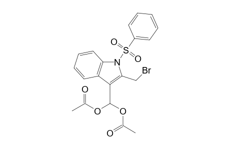 3-(Diacetoxymethyl)-1-phenylsulfonyl-2-bromomethyl-indole