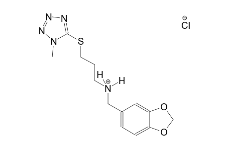 N-(1,3-benzodioxol-5-ylmethyl)-3-[(1-methyl-1H-tetraazol-5-yl)sulfanyl]-1-propanaminium chloride