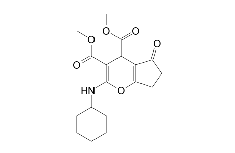 2-(cyclohexylamino)-5-keto-6,7-dihydro-4H-cyclopenta[b]pyran-3,4-dicarboxylic acid dimethyl ester