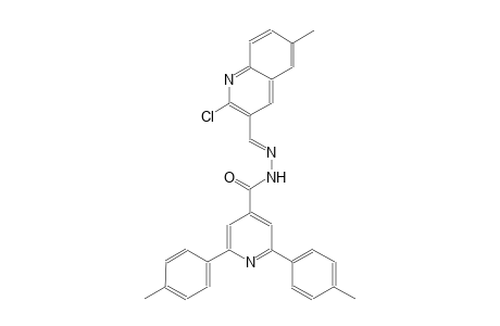 N'-[(E)-(2-chloro-6-methyl-3-quinolinyl)methylidene]-2,6-bis(4-methylphenyl)isonicotinohydrazide