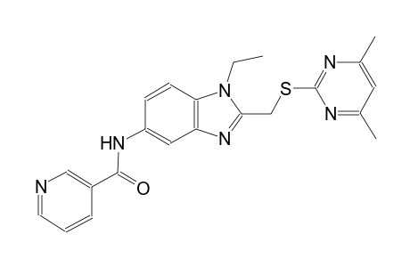 3-pyridinecarboxamide, N-[2-[[(4,6-dimethyl-2-pyrimidinyl)thio]methyl]-1-ethyl-1H-benzimidazol-5-yl]-