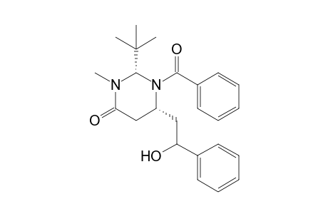 1-Benzoyl-2(S)-tert-butyl-3,6(R)-dimethyl-5(S)-[1'(S)-hydroxybenzyl]tetrahydropyrimidin-4-one