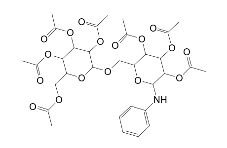 D-Glucopyranosylamine, N-phenyl-6-O-(2,3,4,6-tetra-O-acetyl-.alpha.-D-galactopyranosyl)-, 2,3,4-triacetate