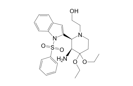2-[(2S,3S)-3-amino-2-(1-besylindol-2-yl)-4,4-diethoxy-piperidino]ethanol
