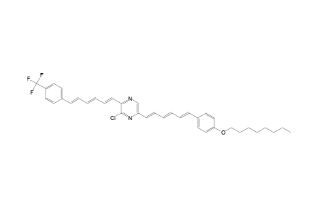 2-Chloro-6-[(1E,3E,5E)-6-(p-octyloxyphenyl)-hexa-1,3,5-trienyl]-3-[(1E,3E.5E)-6-(p-trifluoromethylphenyl)hexa-1,3,5-trienyl]pyrazine