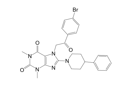 7-[2-(4-bromo-phenyl)-2-oxo-ethyl]-1,3-dimethyl-8-(4-phenyl-piperidin-1-yl)-3,7-dihydro-purine-2,6-dione