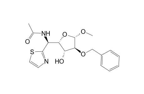 .beta.-L-Xylofuranoside, methyl 5-(acetylamino)-5-deoxy-2-O-(phenylmethyl)-5-C-2-thiazolyl-, (5S)-