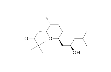 (2R*,3R*,6S*)-2-(3,3-dimethyl-2-oxobutyl)-6-[(2R*)-2-hydroxy-4-methylpentyl]-3-methyltetrahydropyran