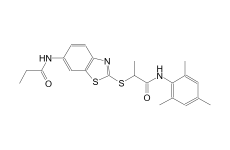N-mesityl-2-{[6-(propionylamino)-1,3-benzothiazol-2-yl]sulfanyl}propanamide