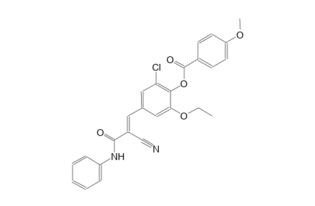 4-[(1E)-3-anilino-2-cyano-3-oxo-1-propenyl]-2-chloro-6-ethoxyphenyl 4-methoxybenzoate