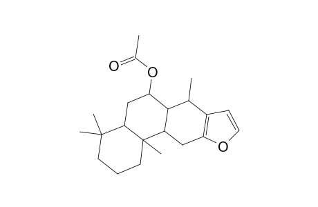 4,4,7,11b-Tetramethyl-1,2,3,4,4a,5,6,6a,7,11,11a,11b-dodecahydrophenanthro[3,2-b]furan-6-yl acetate