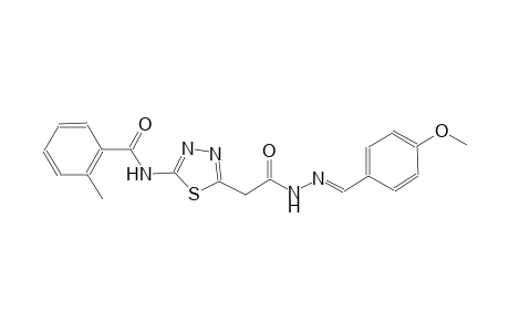 N-(5-{2-[(2E)-2-(4-methoxybenzylidene)hydrazino]-2-oxoethyl}-1,3,4-thiadiazol-2-yl)-2-methylbenzamide