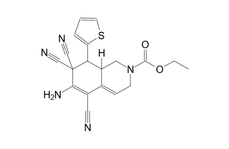2(1H)-isoquinolinecarboxylic acid, 6-amino-5,7,7-tricyano-3,7,8,8a-tetrahydro-8-(2-thienyl)-, ethyl ester, (8R,8aR)-