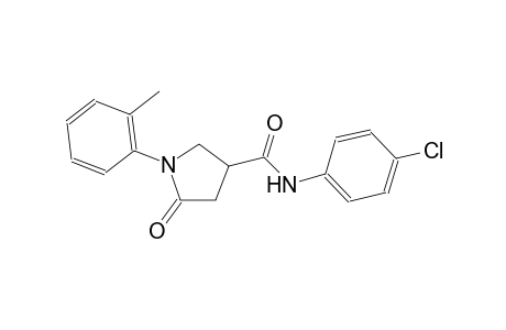 3-pyrrolidinecarboxamide, N-(4-chlorophenyl)-1-(2-methylphenyl)-5-oxo-