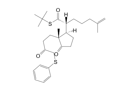 S-tert-Butyl rac-(2R*)-6-methyl-2-{(1R*,2R*)-2-methyl-3-oxo-2-[3-oxo-4-(phenylthio)butyl]cyclopentyl}hept-6-enethioate