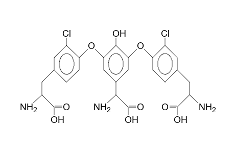 O-(3-[4-(2-Amino-2-carboxy-ethyl)-2-chloro-phenoxy]-5-amino-carboxymethyl-2-hydroxyphenyl)-3-chloro-tyrosine