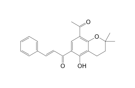 8-Acetyl-6-cinnamoyl-3,4-dihydro-2,2-dimethyl-5-hydroxy-2H-benzo[1,2-b]pyran
