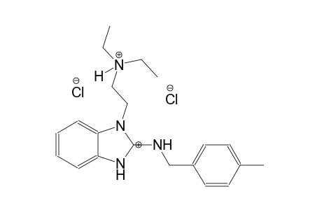 (E)-N,N-diethyl-2-(2-((4-methylbenzyl)iminio)-2,3-dihydro-1H-benzo[d]imidazol-1-yl)ethanaminium chloride