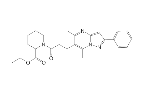 2-piperidinecarboxylic acid, 1-[3-(5,7-dimethyl-2-phenylpyrazolo[1,5-a]pyrimidin-6-yl)-1-oxopropyl]-, ethyl ester