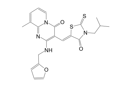 2-[(2-furylmethyl)amino]-3-[(Z)-(3-isobutyl-4-oxo-2-thioxo-1,3-thiazolidin-5-ylidene)methyl]-9-methyl-4H-pyrido[1,2-a]pyrimidin-4-one