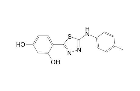 4-(5-(p-Tolylamino)-1,3,4-thiadiazol-2-yl)benzene-1,3-diol
