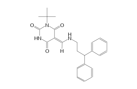 (5Z)-1-tert-butyl-5-{[(3,3-diphenylpropyl)amino]methylene}-2,4,6(1H,3H,5H)-pyrimidinetrione