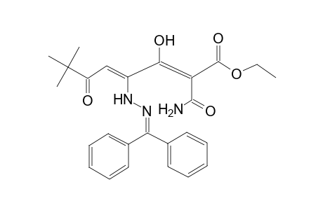 2,4-Octadienoic acid, 2-(aminocarbonyl)-4-[2-(diphenylmethylene)hydrazino]-3-hydroxy-7,7-dimethyl-6-oxo-, ethyl ester