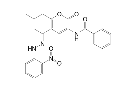 N-[(5E)-2-keto-7-methyl-5-[(2-nitrophenyl)hydrazono]-7,8-dihydro-6H-chromen-3-yl]benzamide