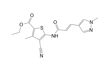 ethyl 4-cyano-3-methyl-5-{[(2E)-3-(1-methyl-1H-pyrazol-4-yl)-2-propenoyl]amino}-2-thiophenecarboxylate