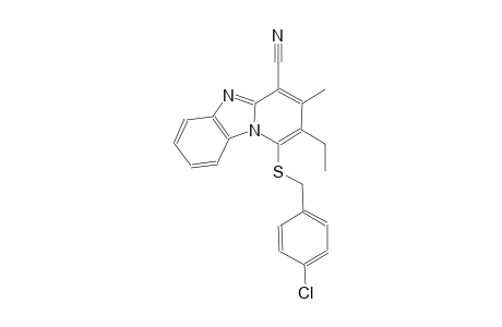 1-[(4-chlorobenzyl)sulfanyl]-2-ethyl-3-methylpyrido[1,2-a]benzimidazole-4-carbonitrile