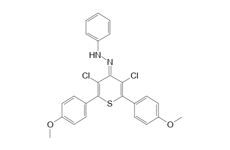 2,6-BIS(p-METHOXYPHENYL)-3,5-DICHLORO-4H-THIOPYRAN-4-ONE, PHENYLHYDRAZONE