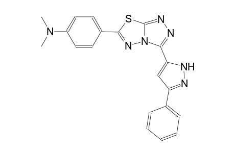 N,N-dimethyl-4-[3-(3-phenyl-1H-pyrazol-5-yl)[1,2,4]triazolo[3,4-b][1,3,4]thiadiazol-6-yl]aniline