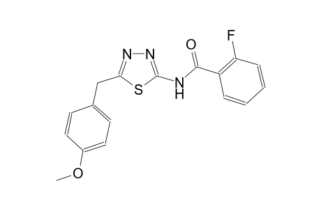 2-fluoro-N-[5-(4-methoxybenzyl)-1,3,4-thiadiazol-2-yl]benzamide
