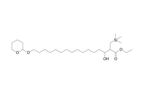 3-Hydroxy-16-(2-oxanyloxy)-2-(trimethylsilylmethyl)hexadecanoic acid ethyl ester