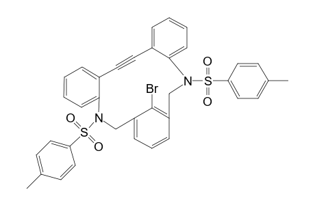 17,17,18,18-tetradehydro-8-bromo-1,10-bis(p-tolylsulphonyl0-1,10-diaza[2](1,3)benzeno[2](1,2)benzeno[2](1,2)benzenophane