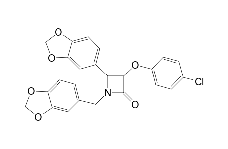 2-Azetidinone, 4-(1,3-benzodioxol-5-yl)-1-(1,3-benzodioxol-5-ylmethyl)-3-(4-chlorophenoxy)-