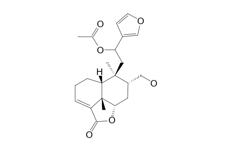 12-ACETOXY-15,16-EPOXY-17-HYDROXYMETHYL-CIS-CLERODA-3,13(16),14-TRIENE-18,6-OLIDE