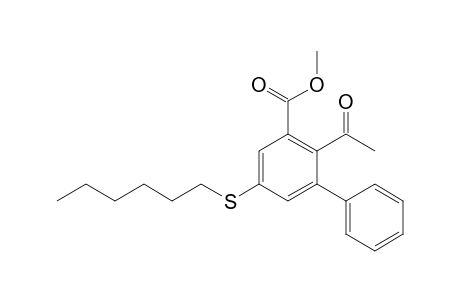 2-Acetyl-5-(hexylthio)-3-phenyl-benzoic acid methyl ester