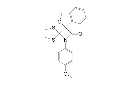 3-METHOXY-1-(PARA-METHOXYPHENYL)-4,4-BIS-(METHYLTHIO)-3-PHENYL-2-AZETIDINONE