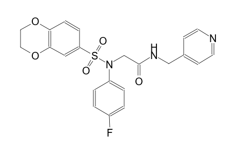 2-[(2,3-dihydro-1,4-benzodioxin-6-ylsulfonyl)-4-fluoroanilino]-N-(4-pyridinylmethyl)acetamide