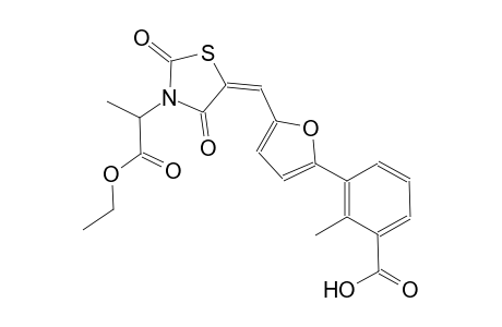 3-(5-{(E)-[3-(2-ethoxy-1-methyl-2-oxoethyl)-2,4-dioxo-1,3-thiazolidin-5-ylidene]methyl}-2-furyl)-2-methylbenzoic acid