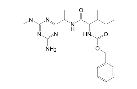 (phenylmethyl) N-[1-[1-[4-azanyl-6-(dimethylamino)-1,3,5-triazin-2-yl]ethylamino]-3-methyl-1-oxidanylidene-pentan-2-yl]carbamate
